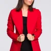 Żakiet dzianinowy plus size bez zapięcia - czerwony