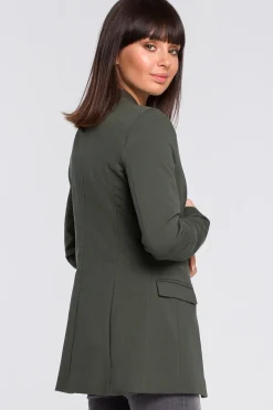 Żakiet dzianinowy plus size bez zapięcia - militarno-zielony