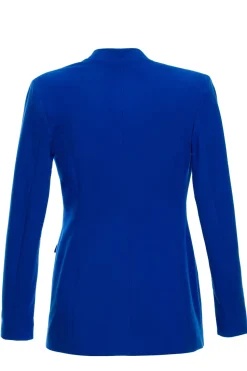 Żakiet dzianinowy plus size bez zapięcia - chabrowy