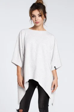 Asymetryczna bluza oversize - stracciatella