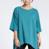 Asymetryczna bluza oversize - szmaragdowa