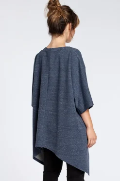 Asymetryczna bluza oversize - granatowa
