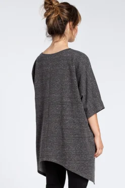Asymetryczna bluza oversize - grafitowa