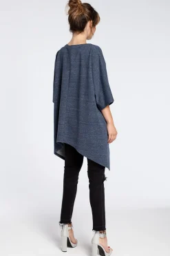 Asymetryczna bluza oversize - granatowa