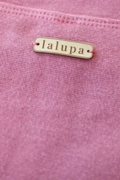 Bawełniana bluza z dzianiny prążkowanej - wrzosowa