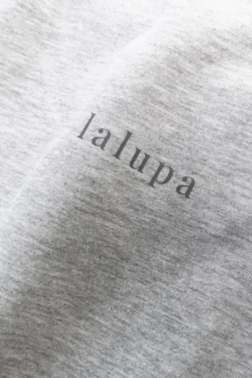 Bawełniana koszulka nocna z nadrukiem - popielata