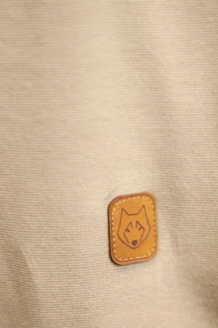 Bawełniane legginsy z dzianiny prążkowanej - cappuccino