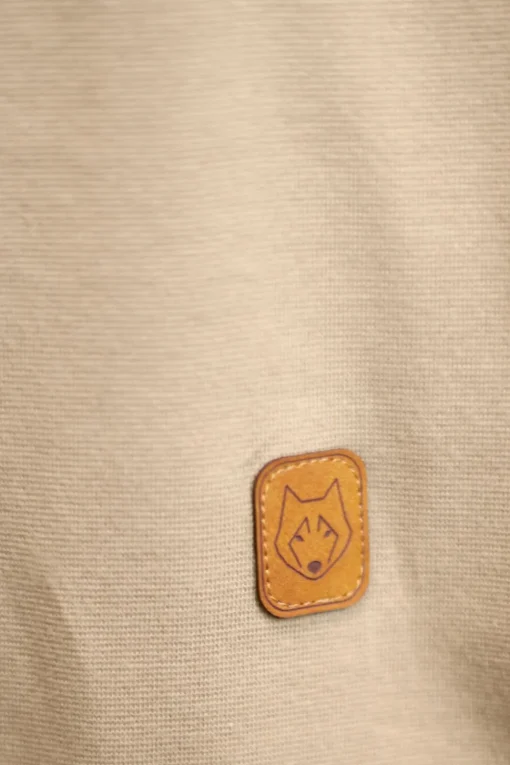 Bawełniane legginsy z dzianiny prążkowanej - cappuccino