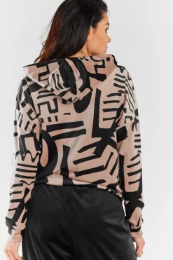 Bluza damska z kapturem - beżowa