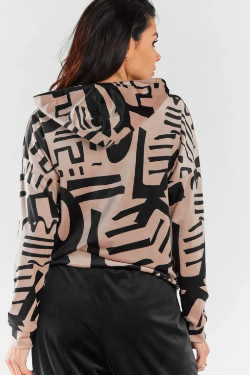 Bluza damska z kapturem - beżowa