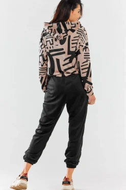Bluza damska z kapturem - beżowa