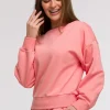 Bluza damska z otwartymi plecami - koralowa