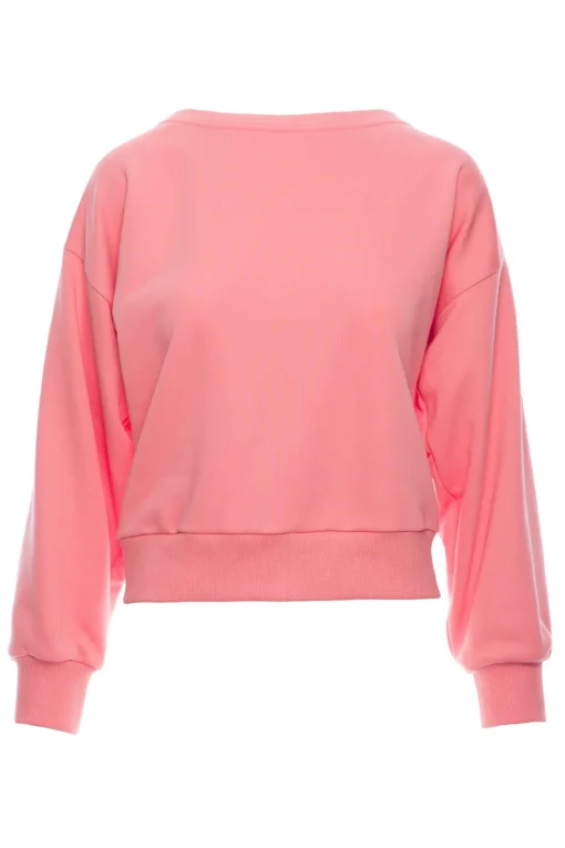 Bluza damska z otwartymi plecami - koralowa