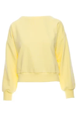 Bluza damska z otwartymi plecami - cytrynowa