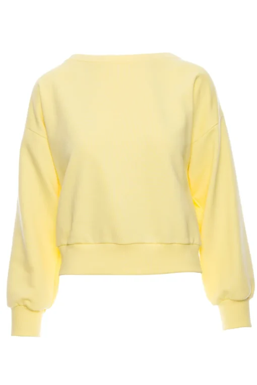 Bluza damska z otwartymi plecami - cytrynowa