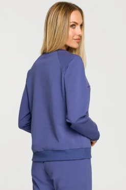 Bluza dresowa z haftem - indygo