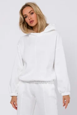 Bluza dresowa z kapturem - ecru