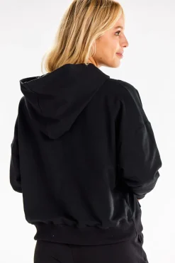 Bluza dresowa z kieszenią kangurek - czarna