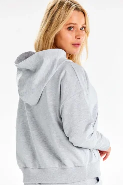 Bluza dresowa z kieszenią kangurek - szara