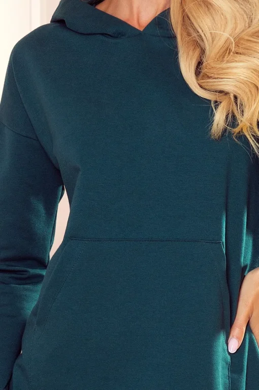Bluza kangurka z kapturem - zieleń butelkowa