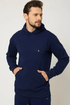 Bluza męska z kapturem - granatowa