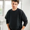 Bluza męska z warstwowymi rękawami - czarna