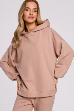 Bluza oversize z kapturem – mocca