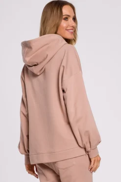 Bluza oversize z kapturem – mocca