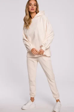 Bluza oversize z kapturem – waniliowa