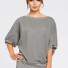 Bluza oversize z rękawami kimono - szara