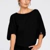 Bluza oversize z rękawami kimono - czarna