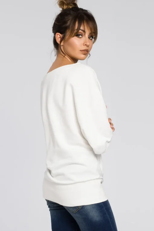 Bluza oversize z rękawami kimono - ecru