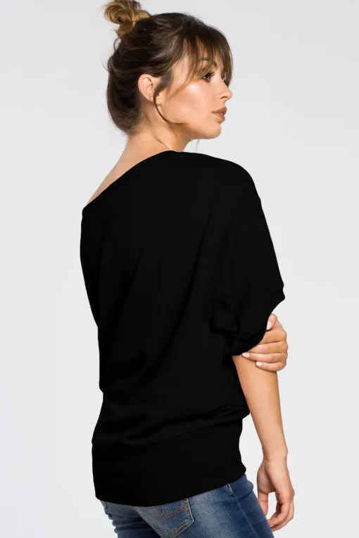 Bluza oversize z rękawami kimono - czarna
