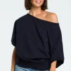 Bluza oversize z rękawem kimono - granatowa