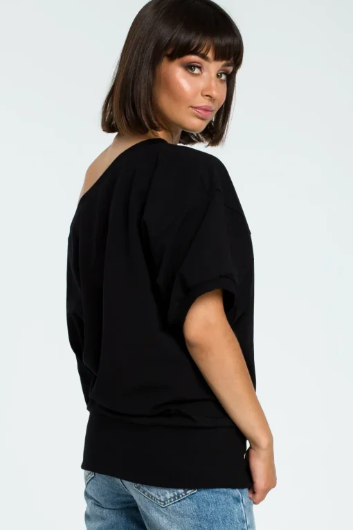 Bluza oversize z rękawem kimono - czarna