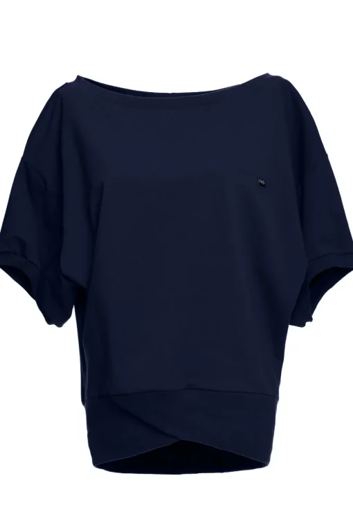 Bluza oversize z rękawem kimono - granatowa