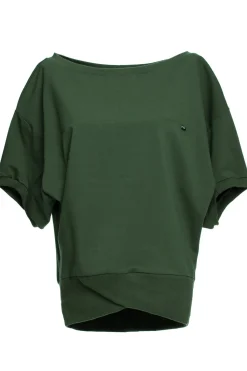 Bluza oversize z rękawem kimono - militarno-zielona