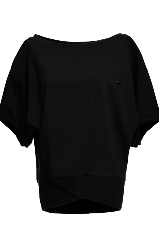Bluza oversize z rękawem kimono - czarna
