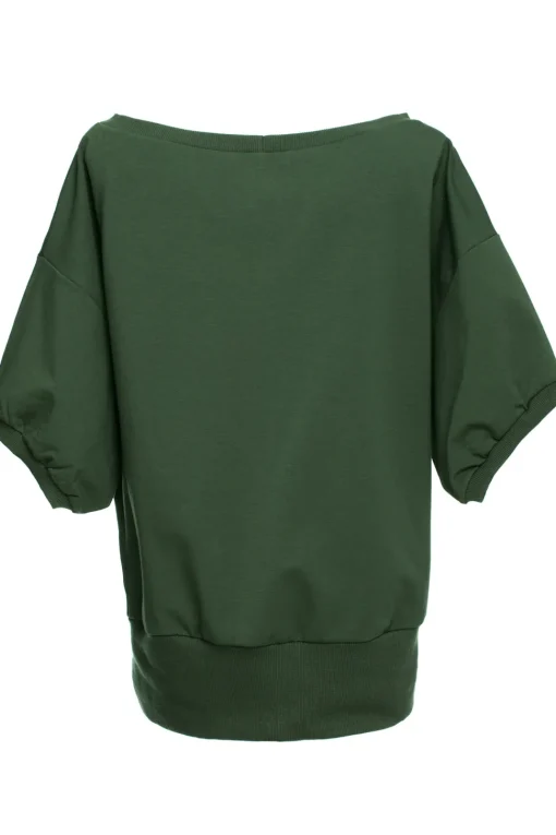 Bluza oversize z rękawem kimono - militarno-zielona