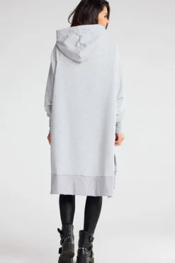 Bluza oversize z rozcięciami po bokach - szara