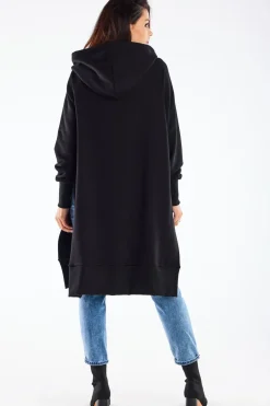 Bluza oversize z rozcięciami po bokach - czarna