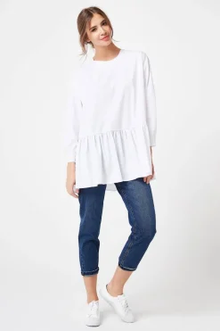 Bluza oversize zapinana z tyłu - biała