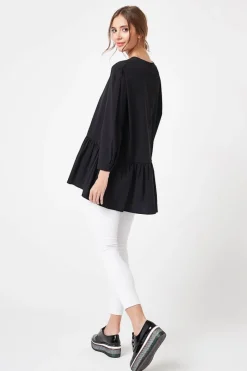 Bluza oversize zapinana z tyłu - czarna