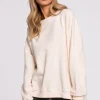 Bluza oversize ze ściągaczem na dole – waniliowa