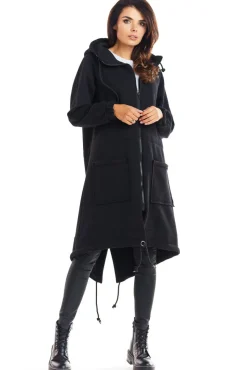 Bluza parka zapinana na zamek - czarna
