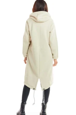Bluza parka zapinana na zamek - beżowa