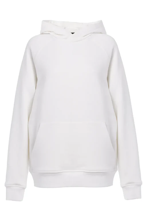 Bluza unisex z kieszenią kangurek i kapturem - ecru