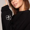 Bluza z dekoltem na plecach - czarna