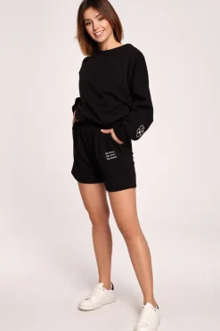 Bluza z dekoltem na plecach - czarna