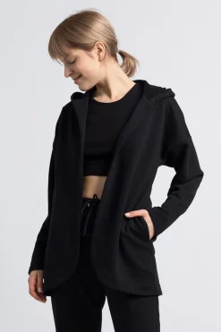 Bluza z kapturem bez zapięcia - czarna